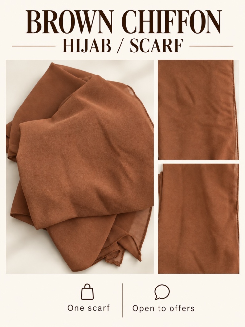 Brown Chiffon Hijab
